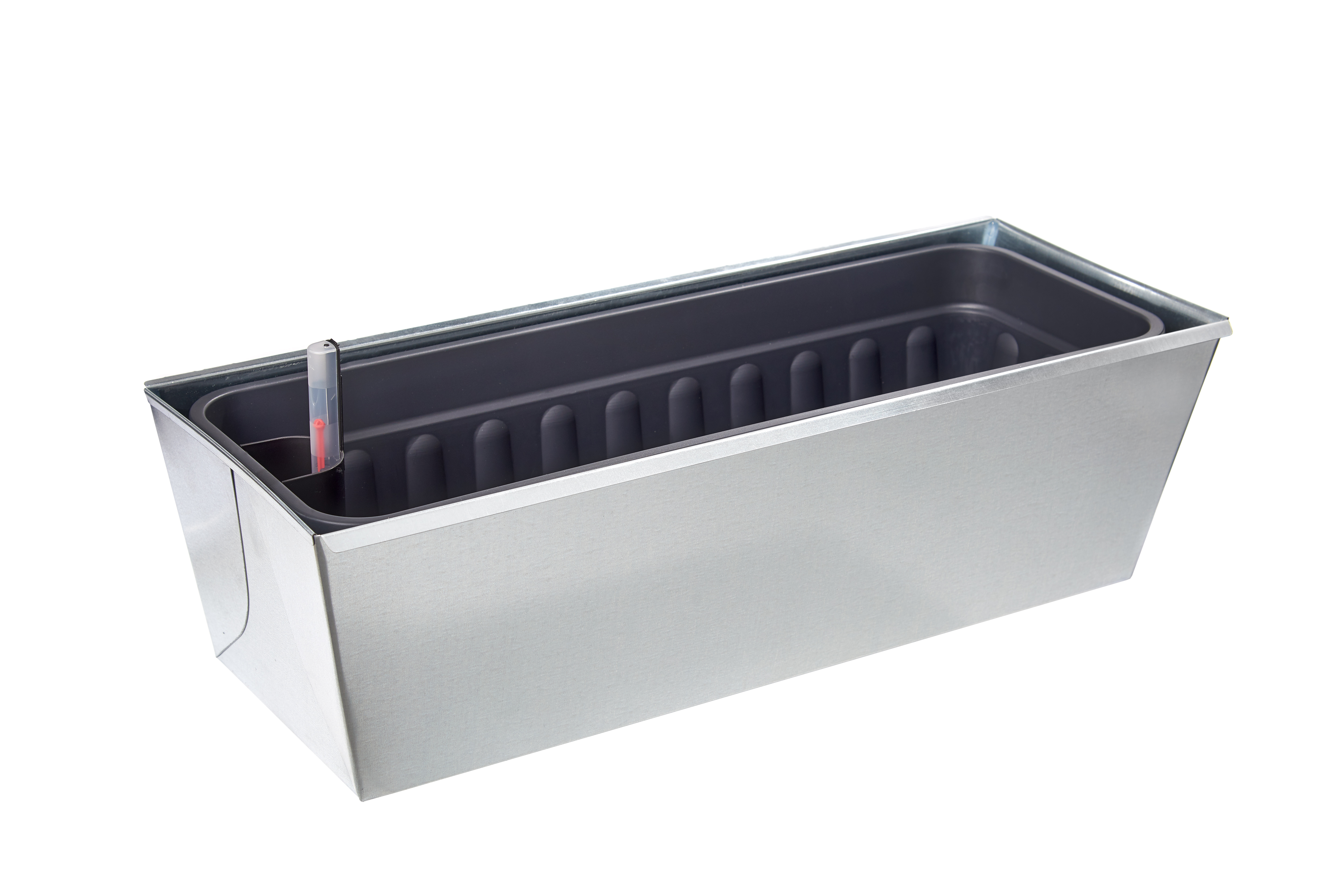 B-Ware: gabioka flowerbox 60cm de luxe verzinkt mit Wasserstandsanzeige und Wasserspeicher